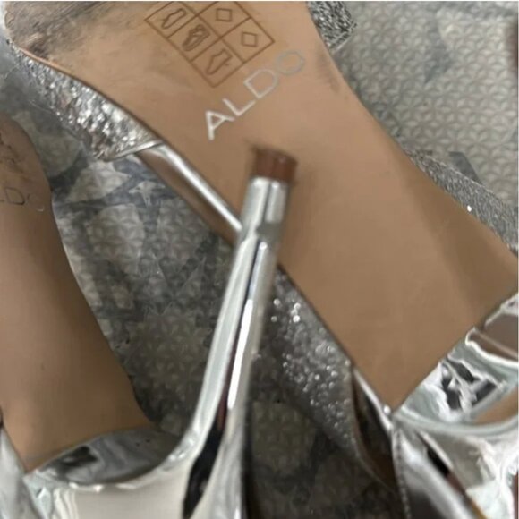 ALDO glitter sprakly silver high heel size 7 - Picture 5 of 11
